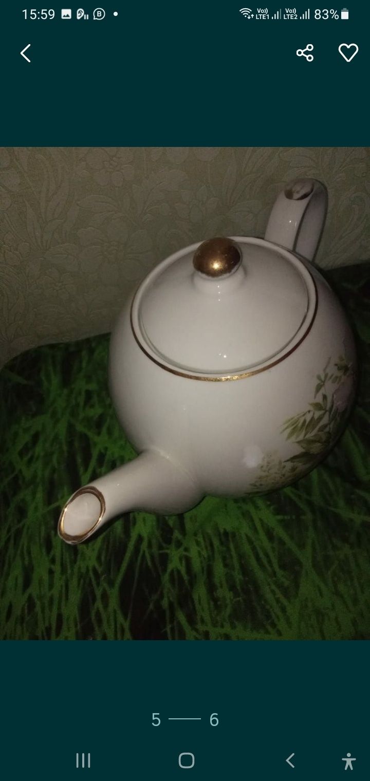 Советский фарфоровый чайник.