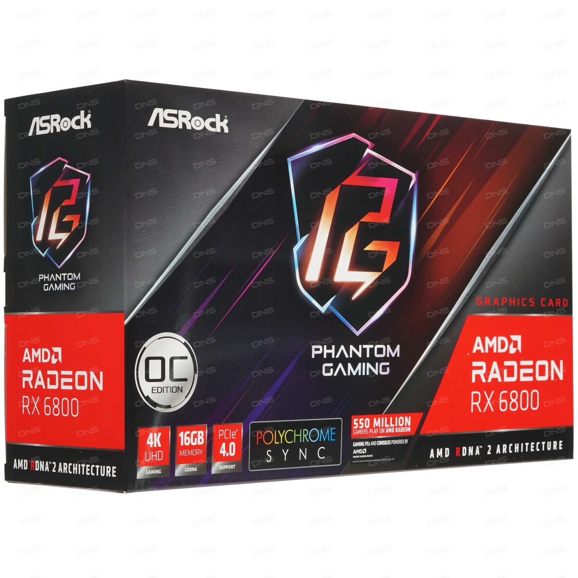 Видеокарта ASRock AMD Radeon RX 6800 Phantom Gaming 16gb 256bit