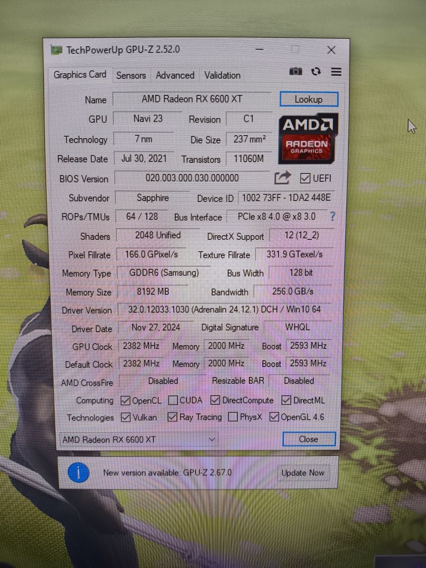 Видеокарта Radeon RX 6600XT 8gb DDR6