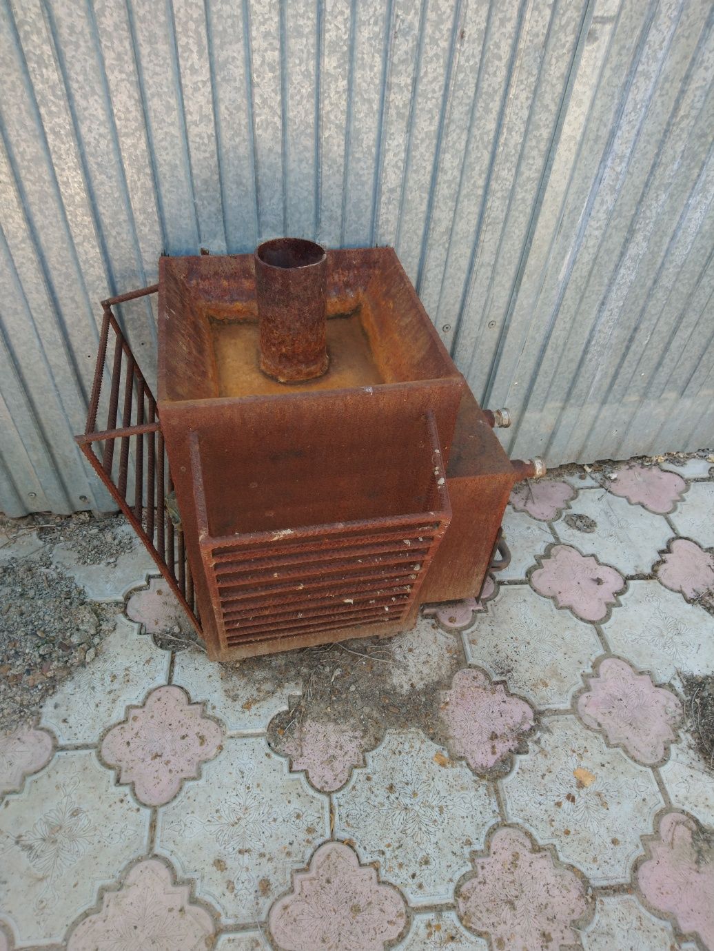 Печь для бани с горелкой.
