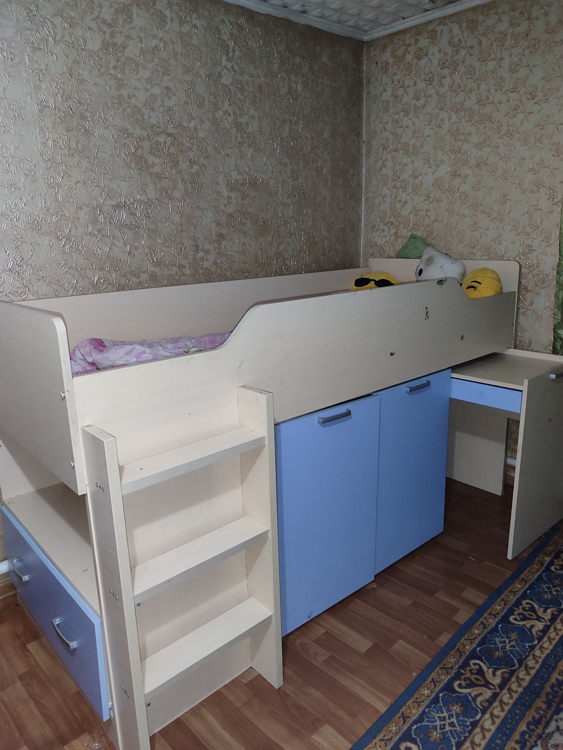 Кровать 3 в1 стол игровая комод