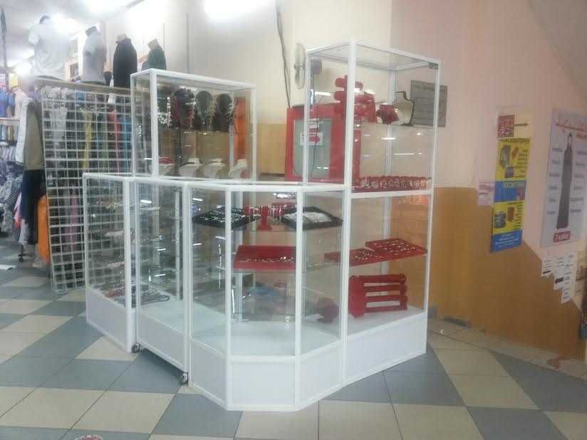 Прилавок витрина стеклянная из профиля, оборудование для магазина ekvp