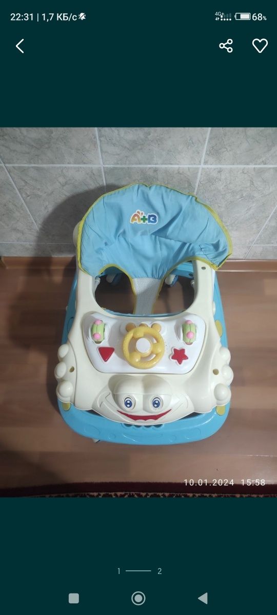Продам коляску трансформер,ходунки,столик детский