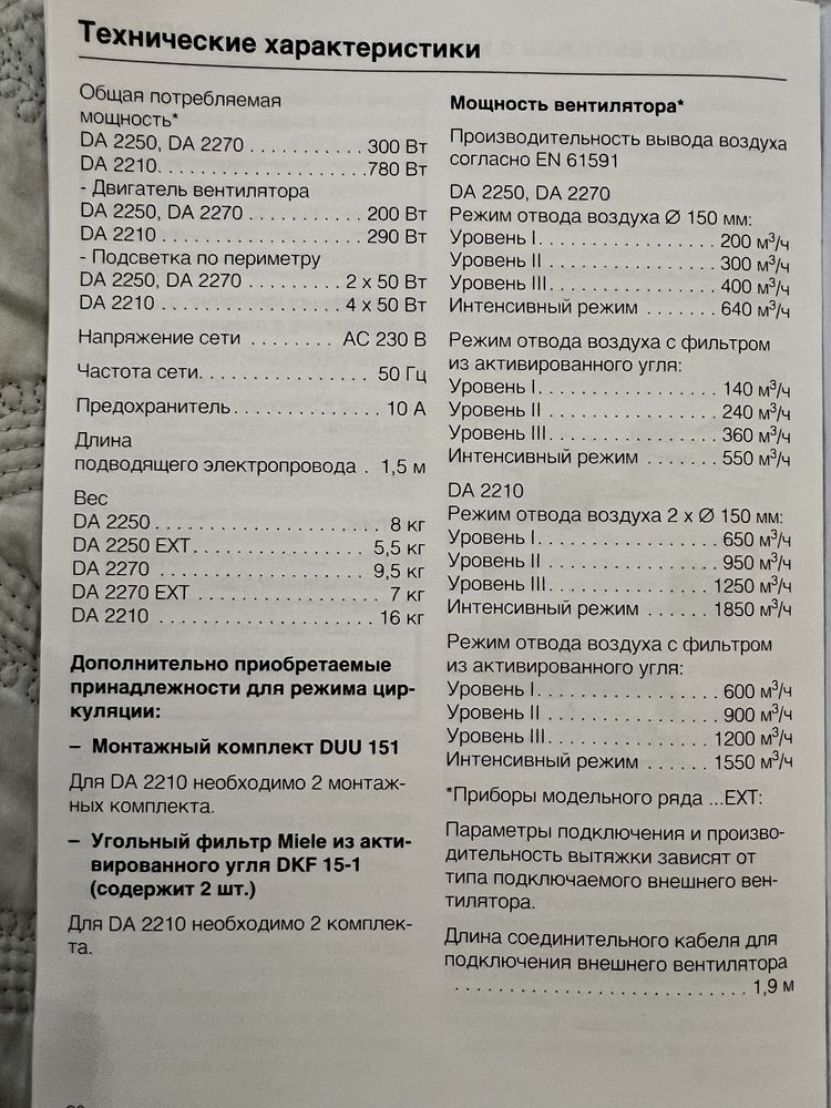 вытяжка на кухню Miele