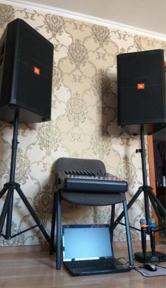 Музыкальная Аппаратура JBL с музыкантом