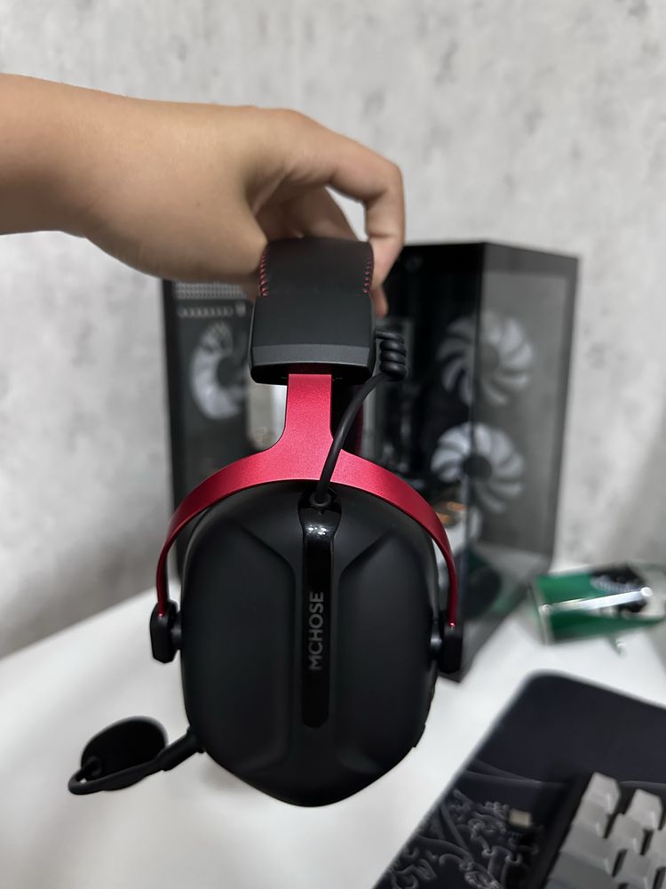Наушники игровые MCHOSE S9 PRO черно-красный.