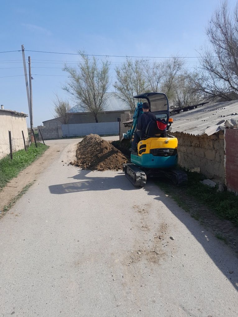 Экскаватор  Тараз Мини экскаватор канализация  траншея водопровод