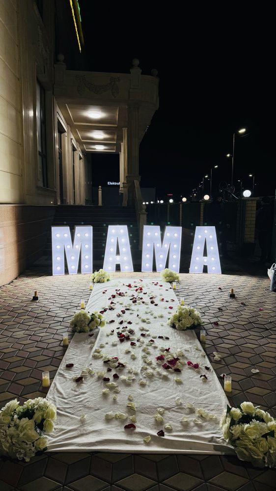 Happy birthday, оформление на день рождение! Буквы Мама фейерверк