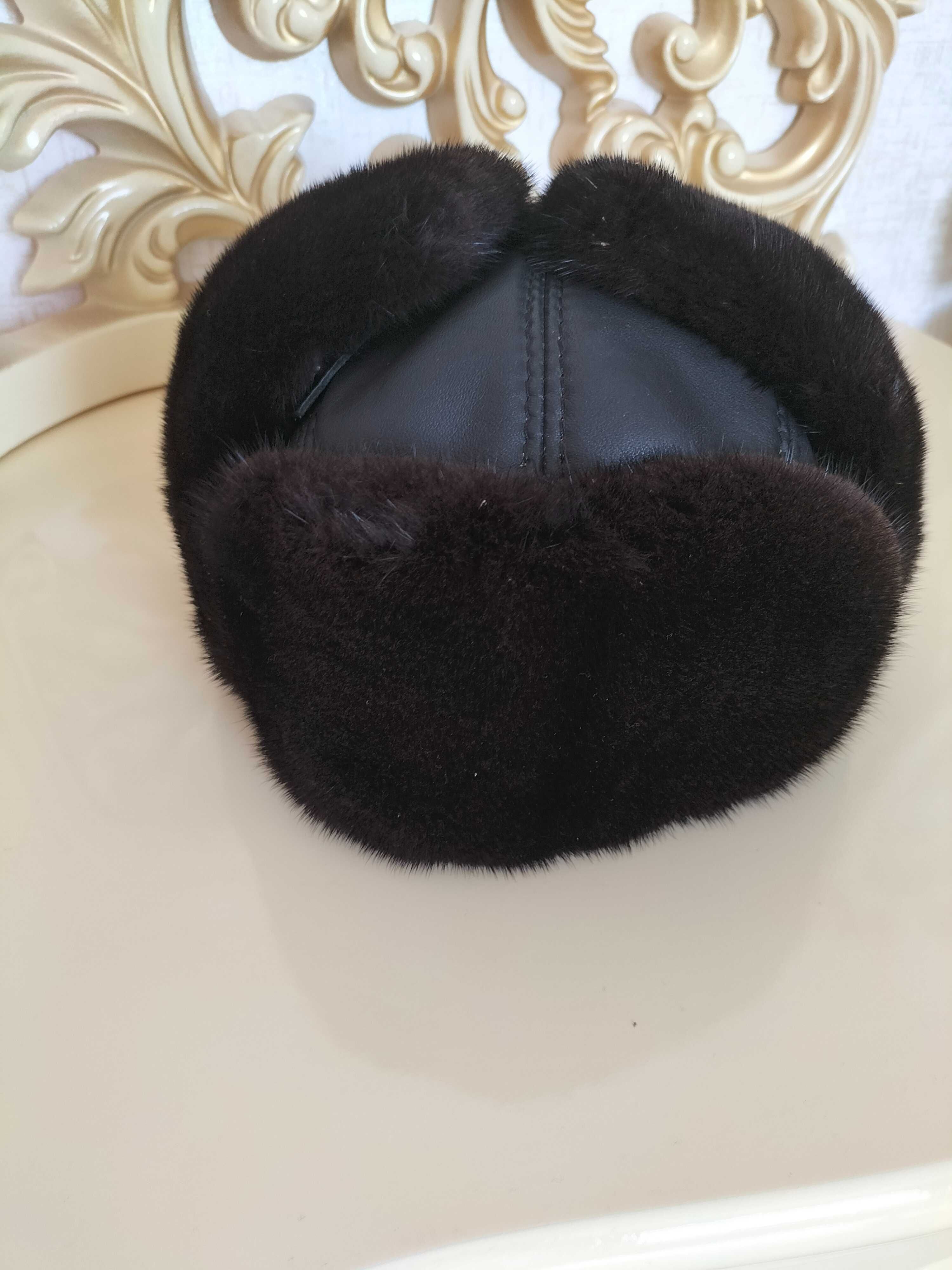 Норковая мужская шапка