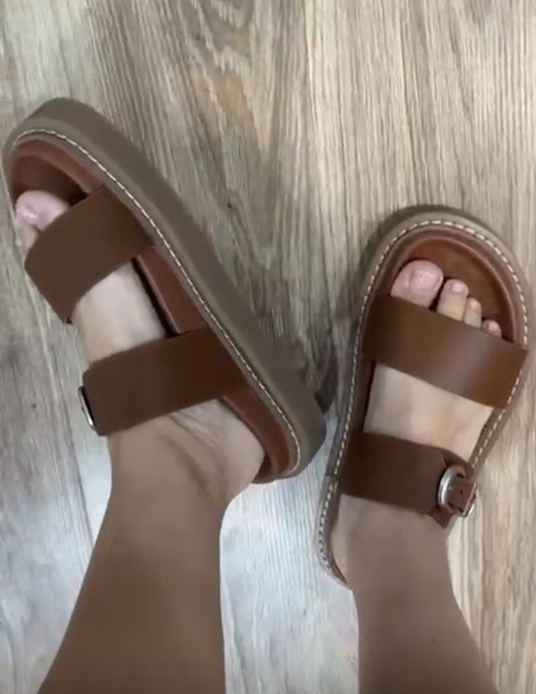 Шлепки женские Celine коричневые