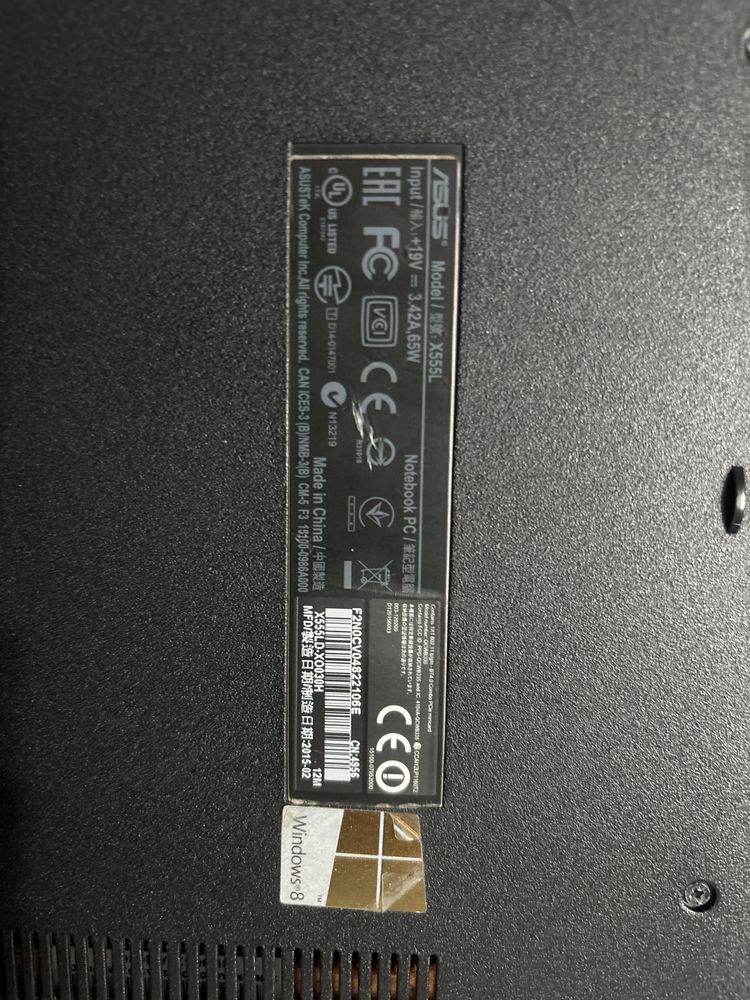 Продам ASUS X555L  ноутбук в хорошем состоянии
