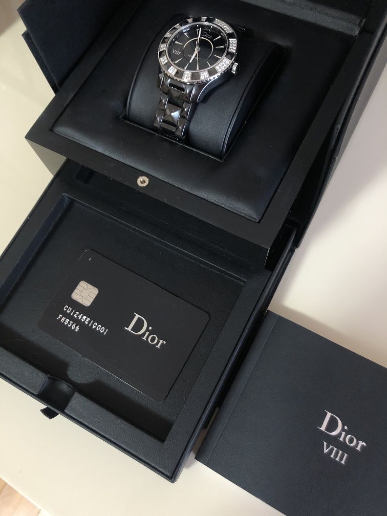 Часы Dior оригинал бриллианты сталь керамика