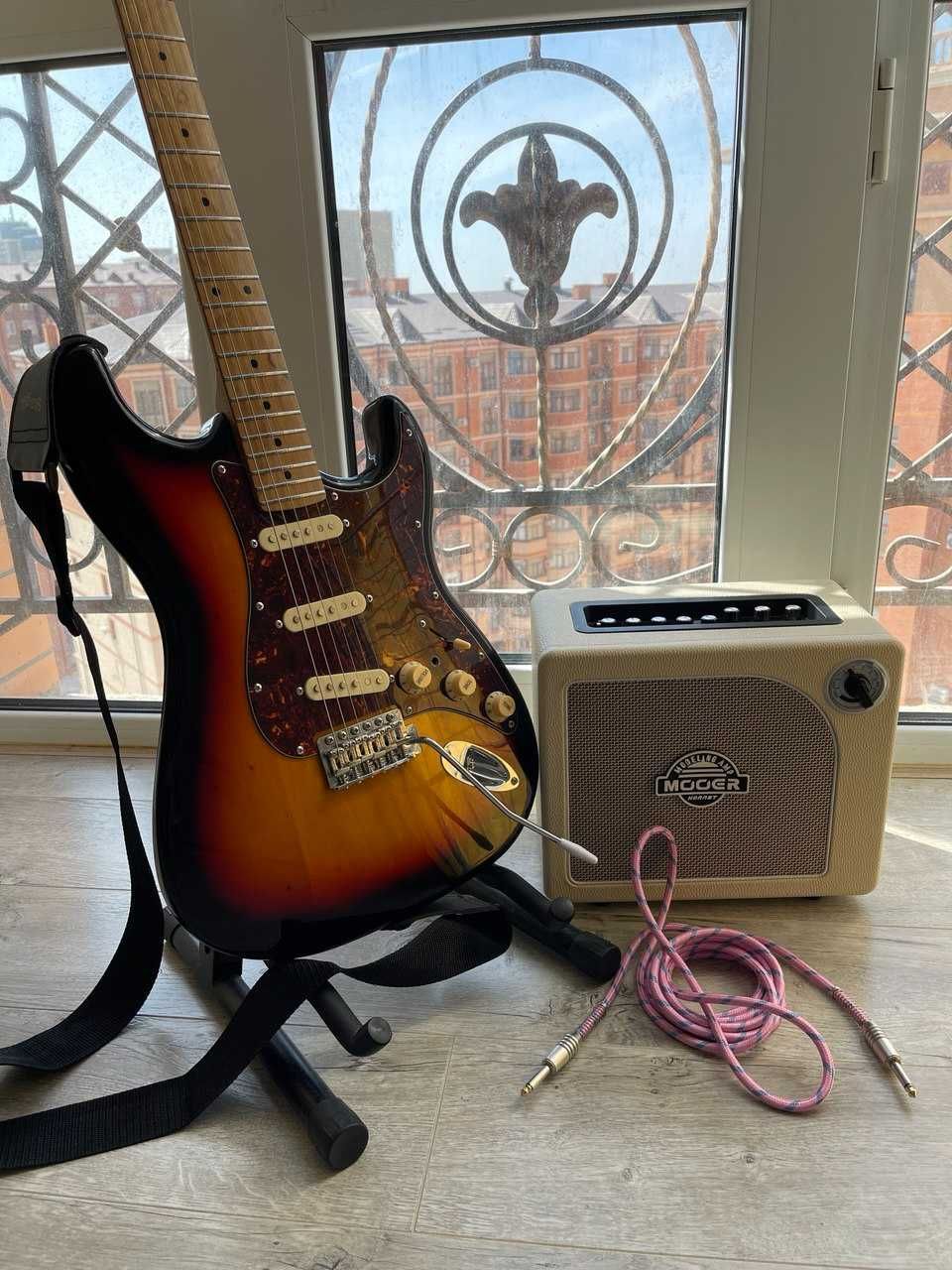 Электрогитара Jet JS 300 + комбик Mooer Hornet + кабель + ремень