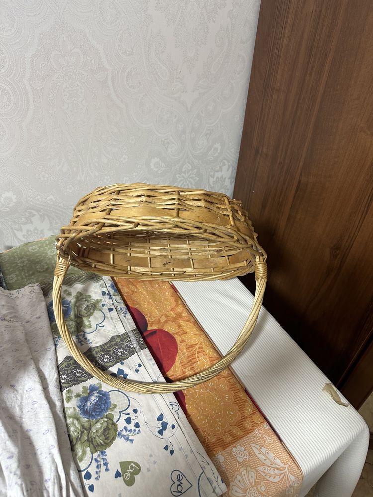 Карзины из плетеных бамбука цвет кофе с молоком