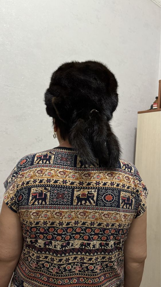 Норковая женская шапка