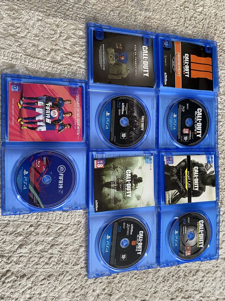 Диски на PS4 и для PS5 Call of Duty, Fifa 19.