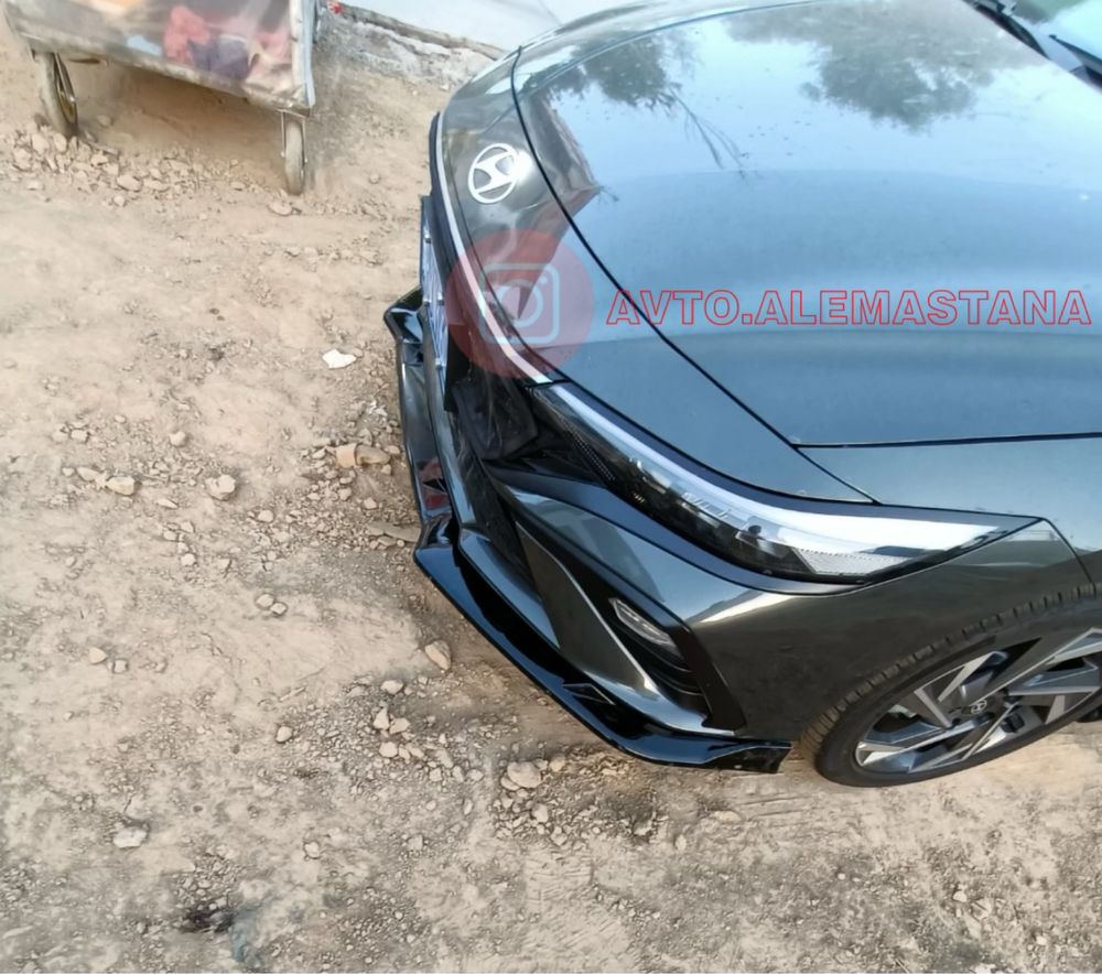 Сплиттер ( обвес) переднего бампера Hyundai Elantra CN7)