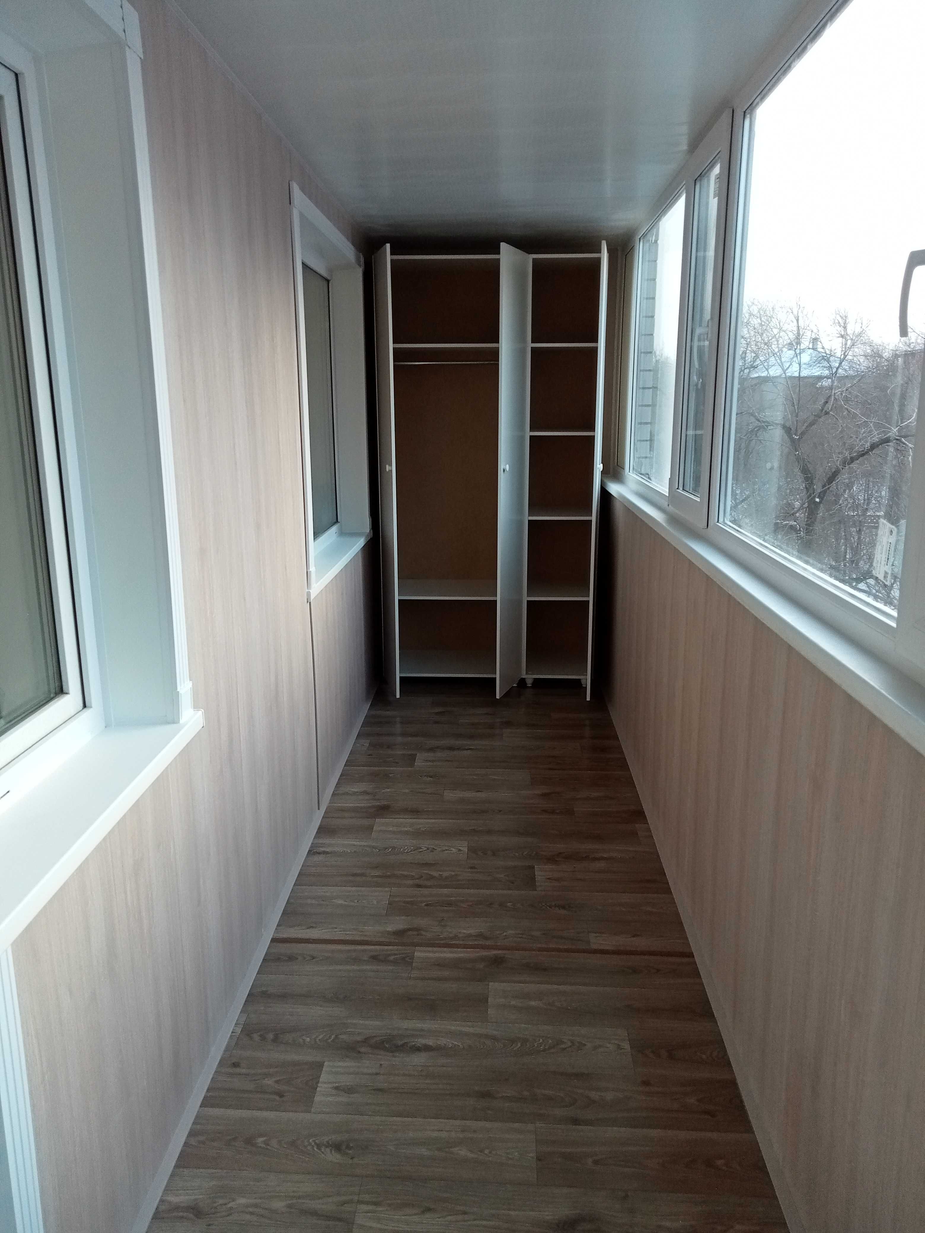 Изготовим и установим Окна, Балконные рамы, Обшивку, Шкаф на балкон