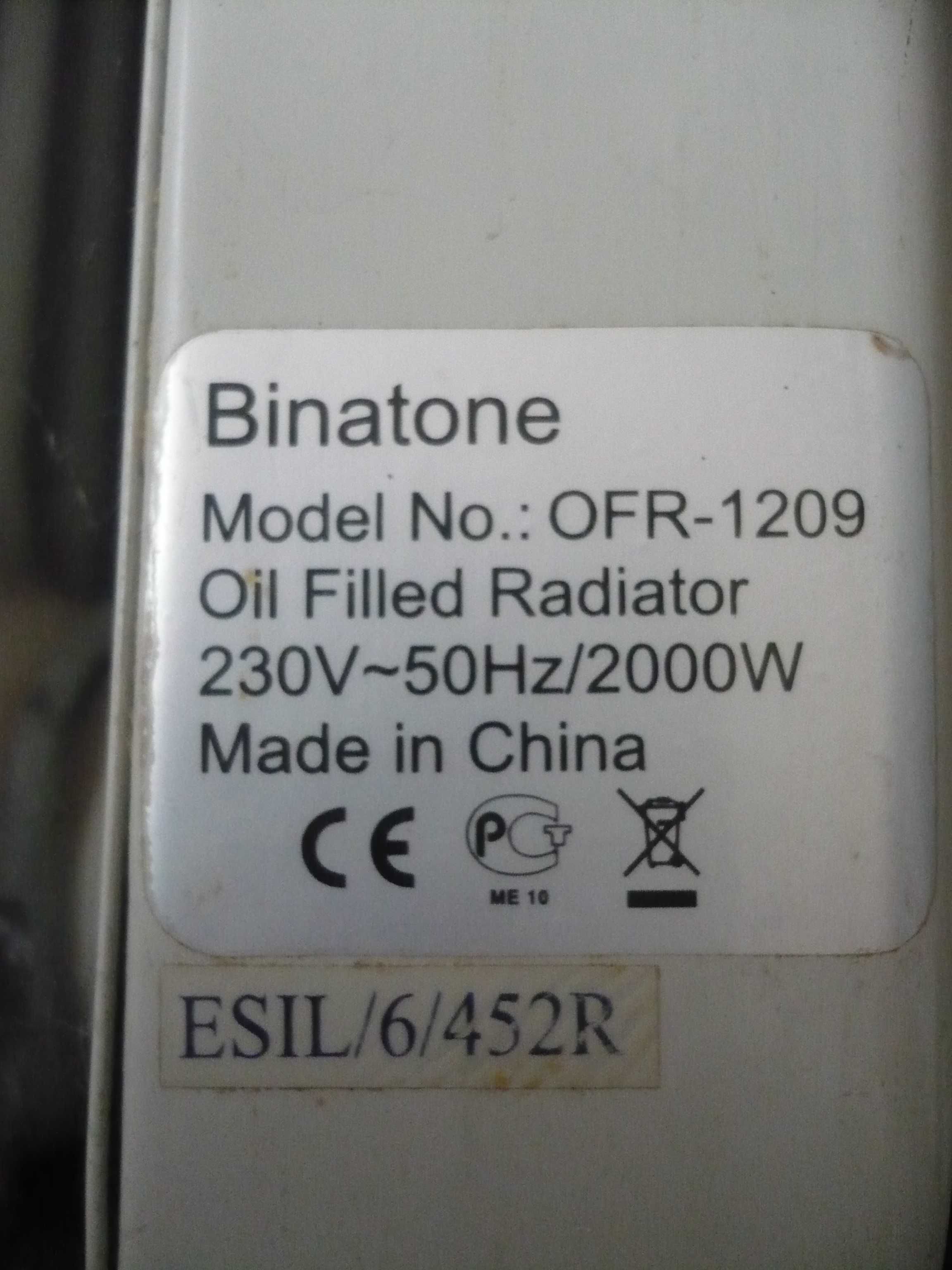 Масляный электрический радиатор обогреватель Binatone OFR-1209