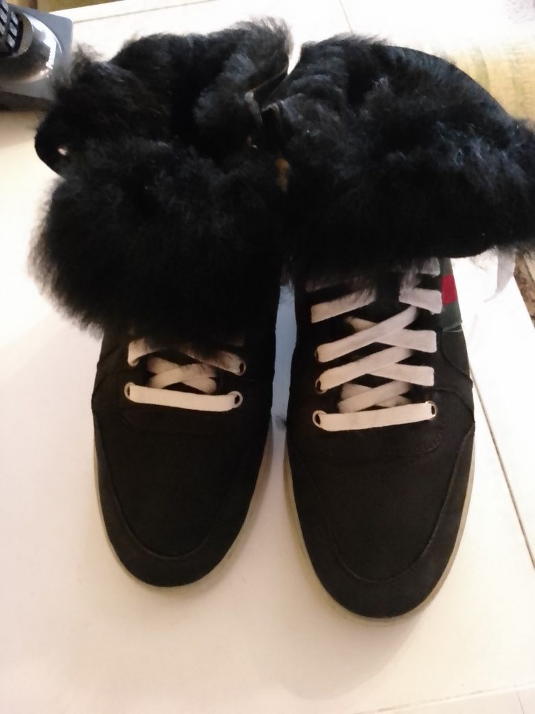 Женские зимние кеды. GUCCI. Оригинал. Б/У.