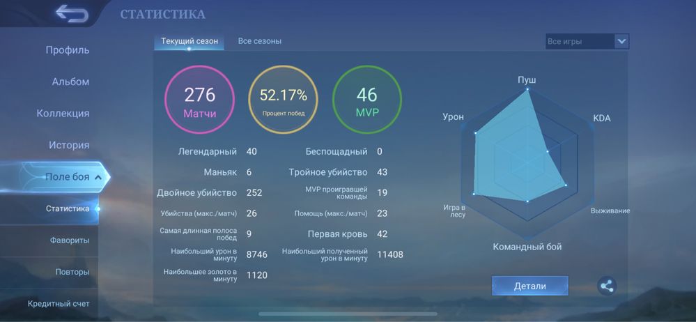 Аккаунт MobilleLefends