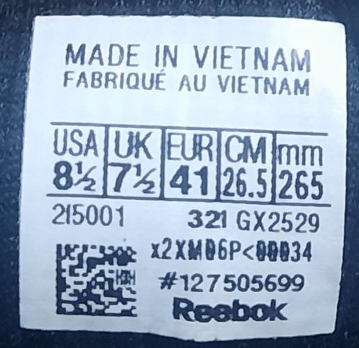 Кроссовки Reebok, оригинал, Вьетнам, размер 39-40
