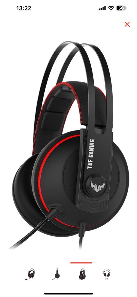 Наушники ASUS TUF Gaming H7 Core черный-красный