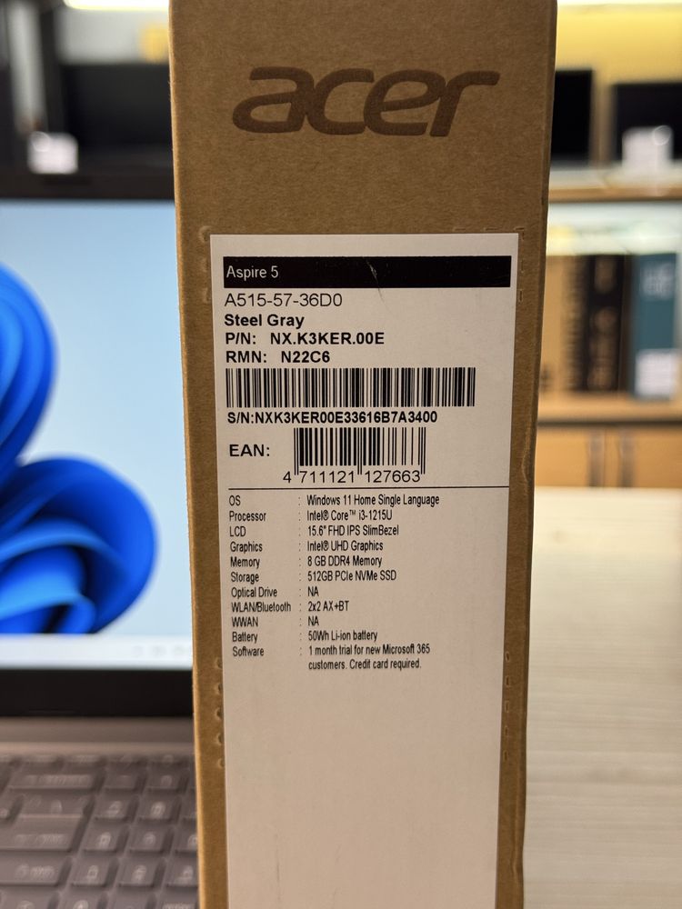 Acer Aspire 5 | Intel Core i3 1215U/8gb/512gb/15.6" | Ноутбук