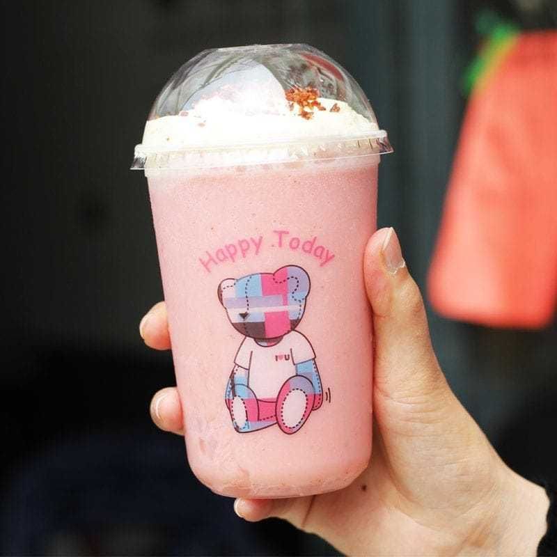 Стаканы с принтом для Bubble tea, Чай с тапиокой, Джуз боллы, трубочки