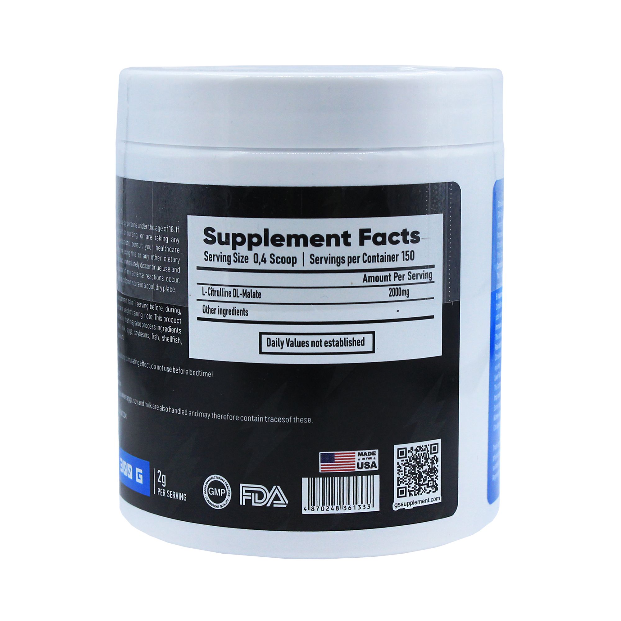 Цитрулин GSSLab Citrulline malate 150 порций 300 гр