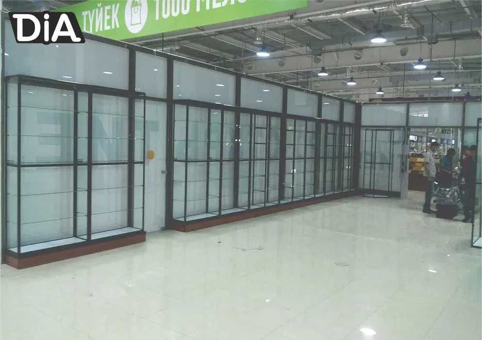 Прилавок витрина стеклянная из профиля, оборудование для магазина shvp