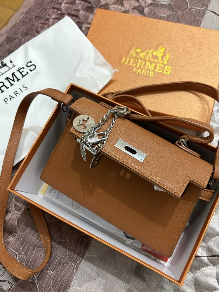 Сумка Hermes brown(новый,упаковка,коробка имеется)Брендовая сумка Herm
