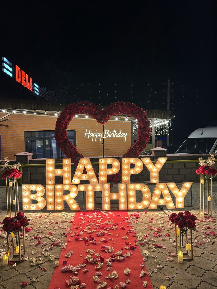Оформление HAPPY BIRTHDAY. Marry me, вертушка спецэффекты 24/7