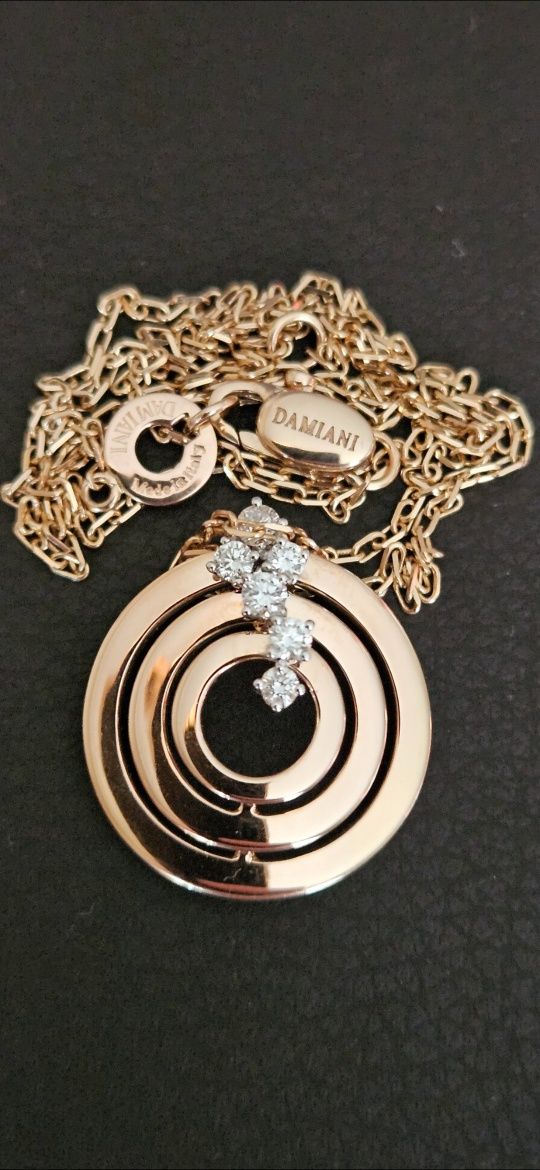 Бренд Damiani оригинал золотая подвеска 750 пробы с бриллиантами
