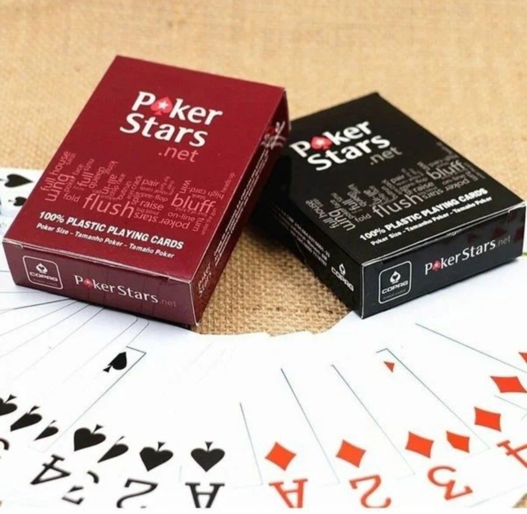 Продам новые, покерные, игральные карты "POKER STARS", 100% пластик.