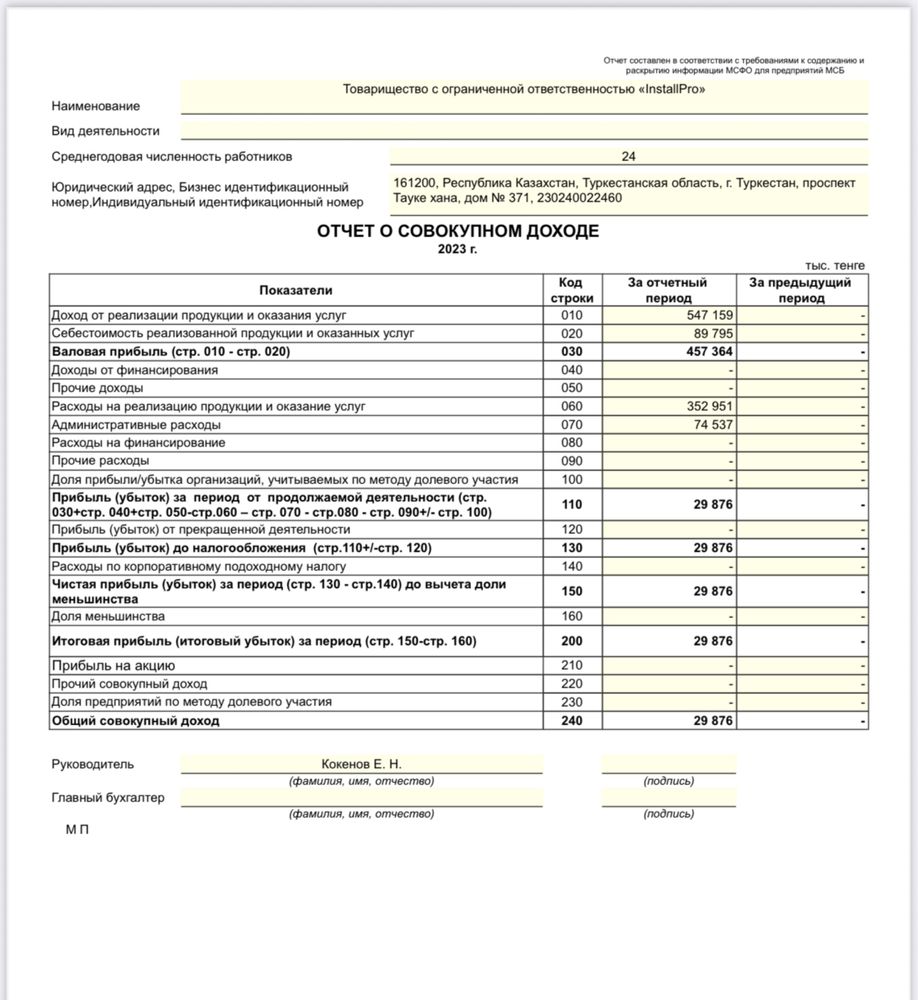 Продам ТОО InstallPro Опыт СМР, ФинУстойчивость СГД 1 млрд, ПУН 7.5%