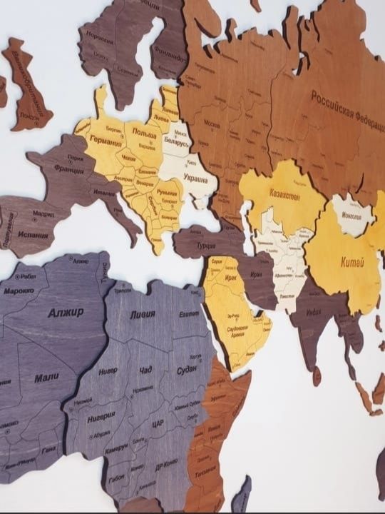 Карта мира 3D из Дерева Подарок