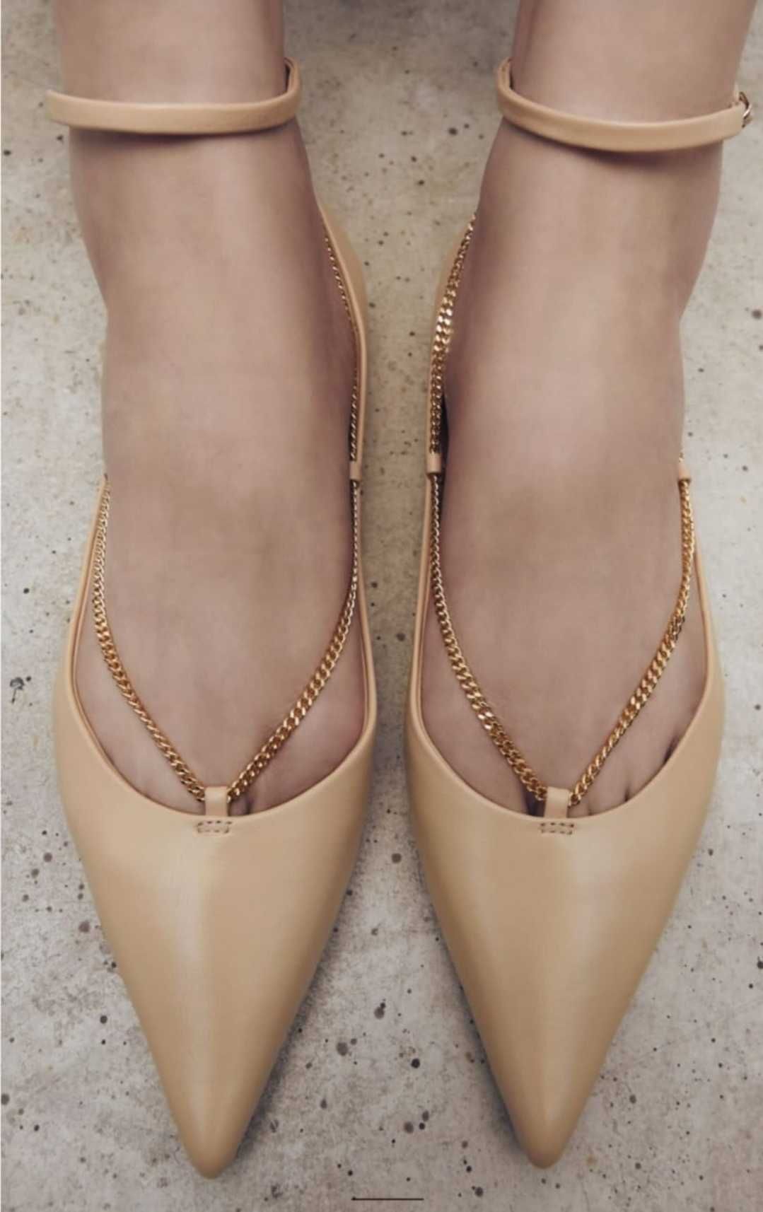 Продам новые кожанные балетки ZARA с Испании