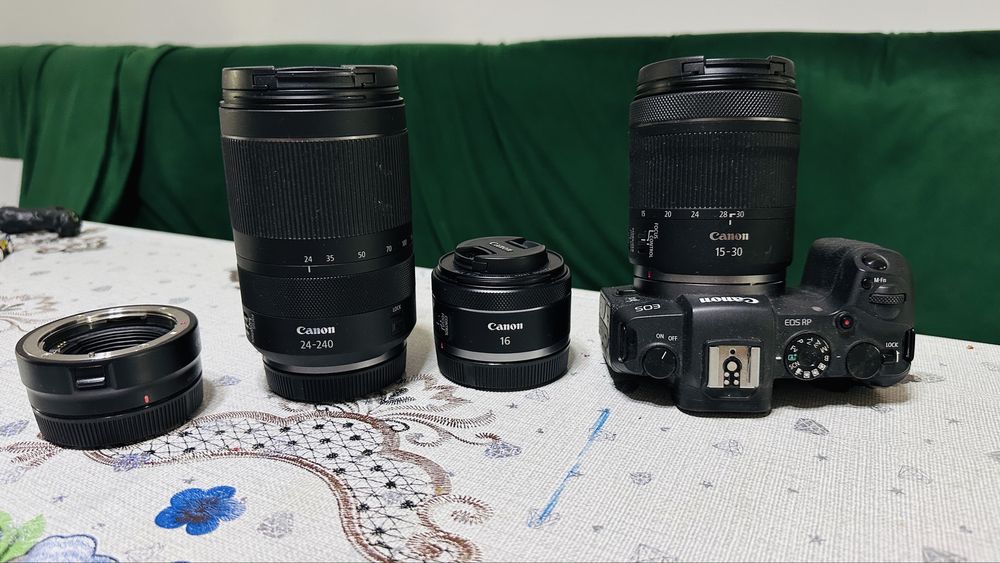 Canon RP  canon 16mm, 15-30, 24-240