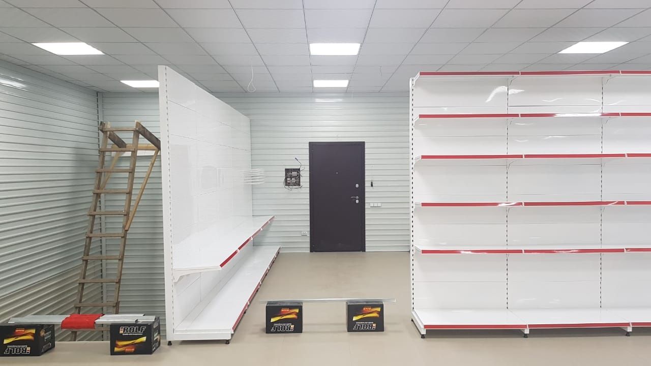 Торговое оборудование полки стеллаж витринный магазинов витрина