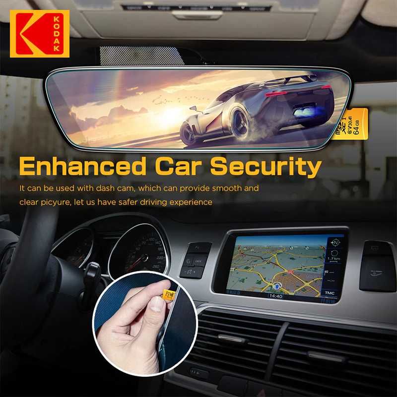 Карта памяти KODAK Micro SD, 32, 64 ГБ, TF-карта 4K, класс 10