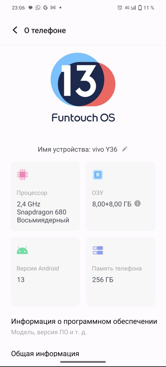 Продам телефон Vivo Y36 256g