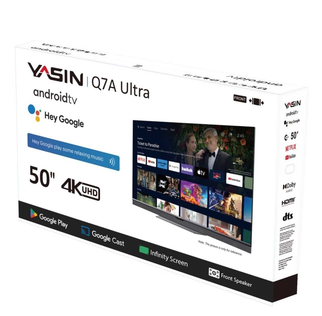 Smart Android UHD TV 140см! Новинка Yasin 55Q7A с глубокими басами !