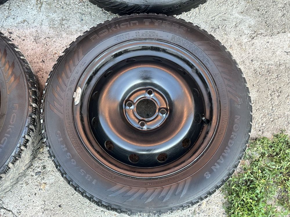 Колёса R15 разболтовка 4*100 с зимней резиной 185/65 15 Nokian