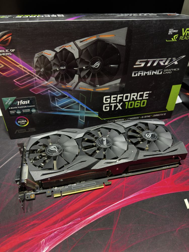Продам видеокарту Asus ROG Strix GTX 1060 6gb