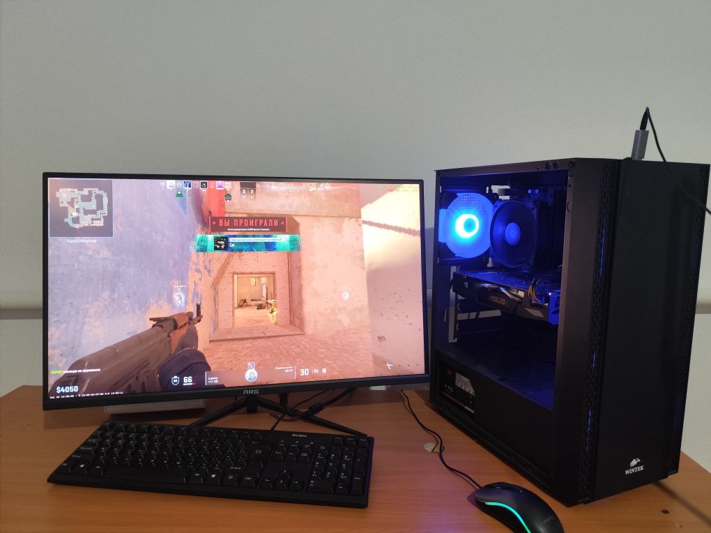 Системный блок i3 10100F+16Гб+1660 Super+Монитор 27дюйм 165Гц