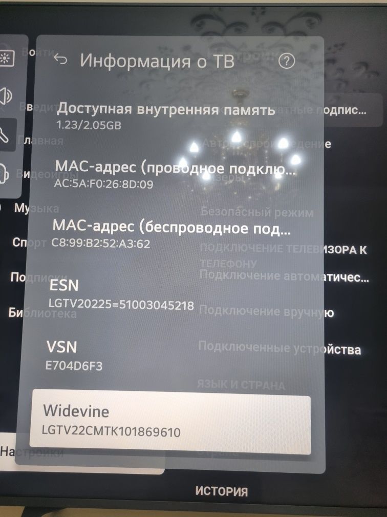 Телевизор LG с выходом в интернат