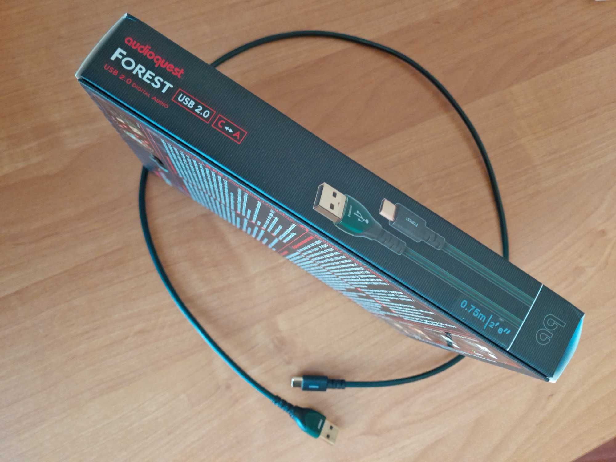 AudioQuest Forest USB A-C + Внешний SSD-диск Transcend ESD240C