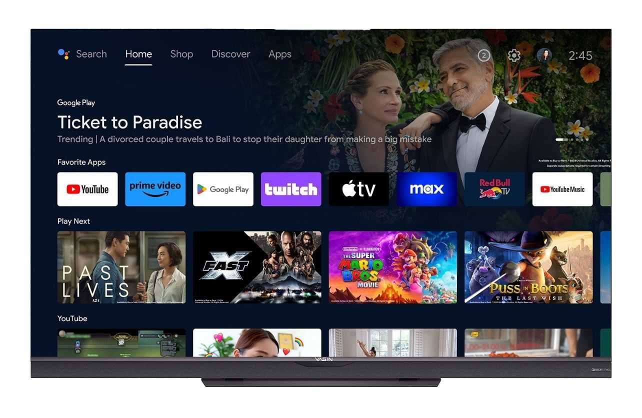 Smart Android UHD TV 140см! Новинка Yasin 55Q7A с глубокими басами !