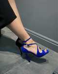 Синие босоножки в стиле Jimmy Choo (Sara Milan) 37 размера